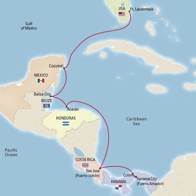 Classic Panama Canal Passage Map