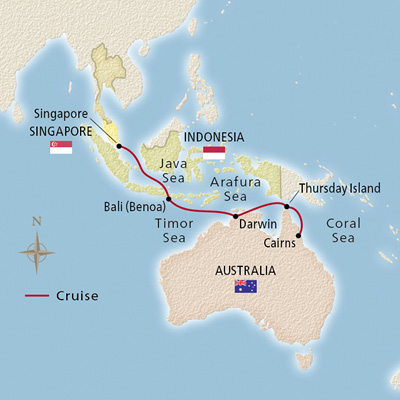 Cairns to Singapore map