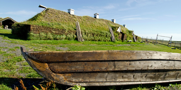 Inside Vikings' house, L'Anse Aux Meadows, Newfoundland, Canada